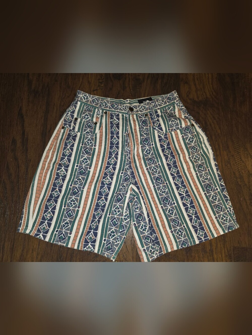 High-Waist Pasta Women’s Shorts - Multi Color- Aztec Print- 100% Cotton